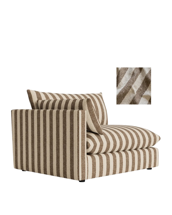 Sidney Slipcover Left Corner Module Fabric - Marnie Coconut Stripe