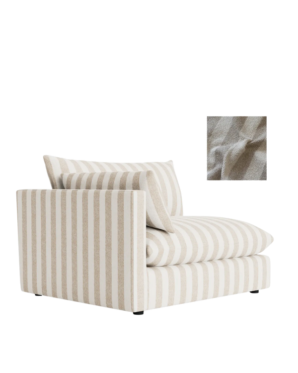 Sidney Slipcover Left Corner Module Fabric - Marnie Sand Stripe