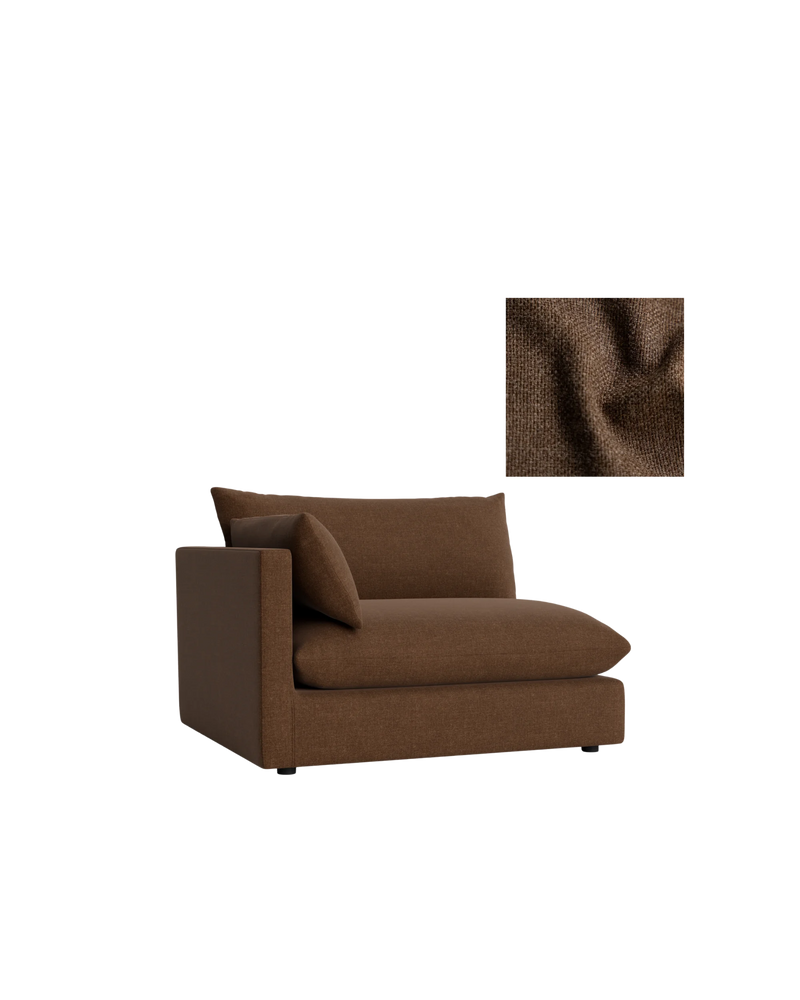 Sidney Left Corner Module Slipcover Fabric - Fossil Chocolate