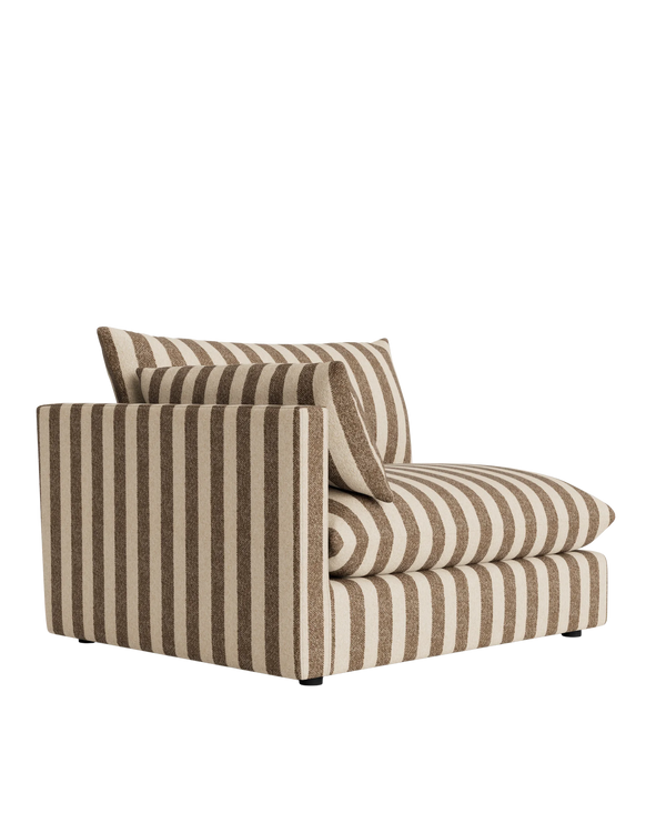 Sidney Slipcover Left Corner Module - Marnie Coconut Stripe