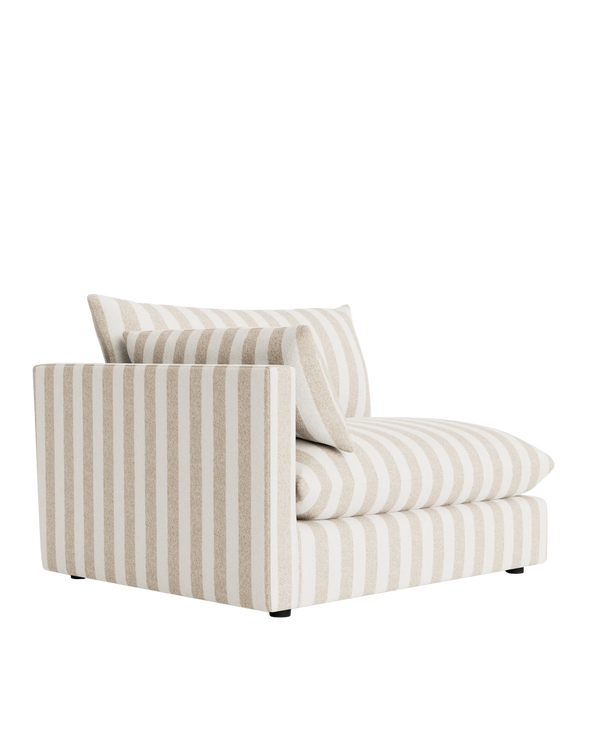 Sidney Slipcover Left Corner Module - Marnie Sand Stripe