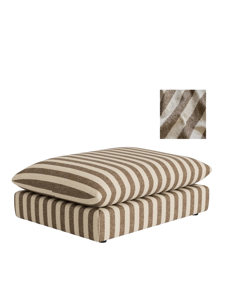 Sidney Slipcover Ottoman Fabric - Marnie Coconut Stripe