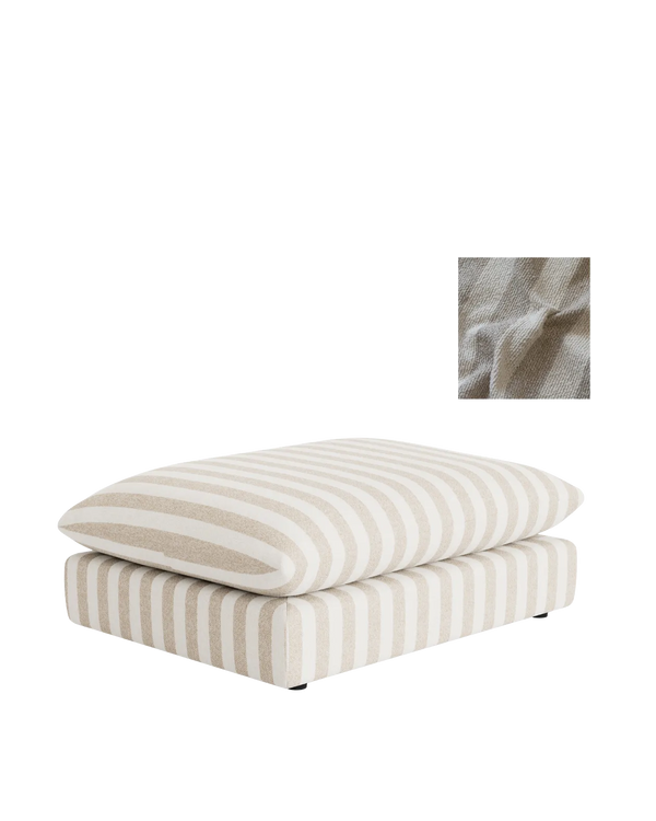 Sidney Slipcover Ottoman Fabric - Marnie Sand Stripe