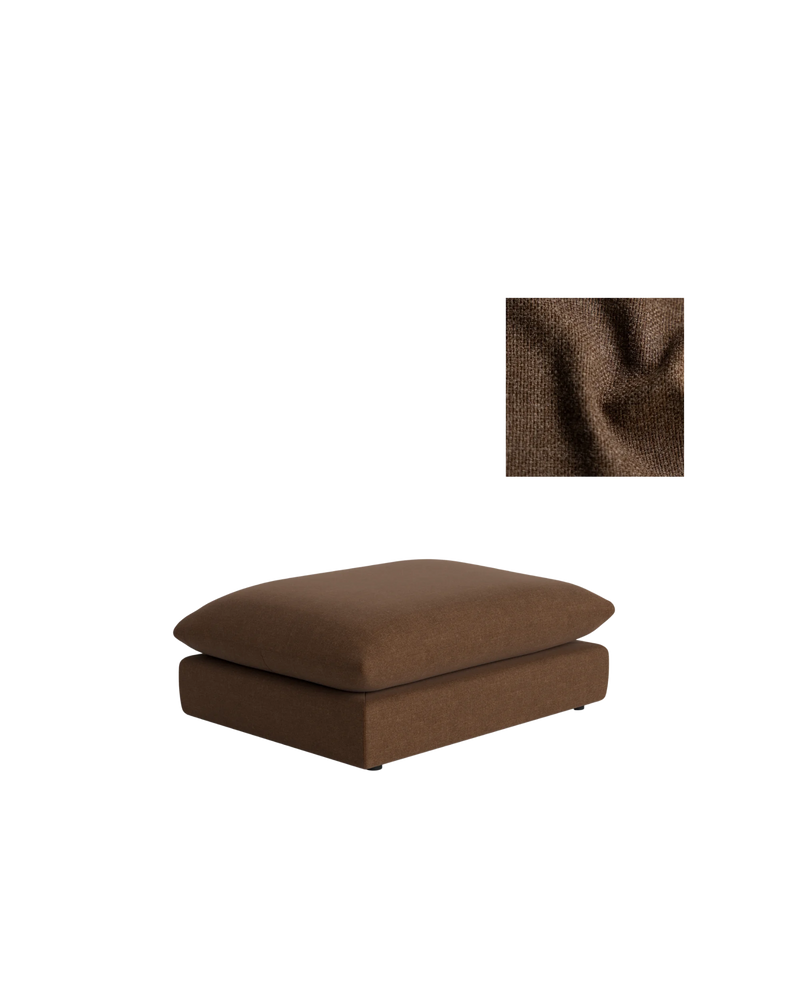 Sidney Ottoman Slipcover Fabric - Fossil Chocolate