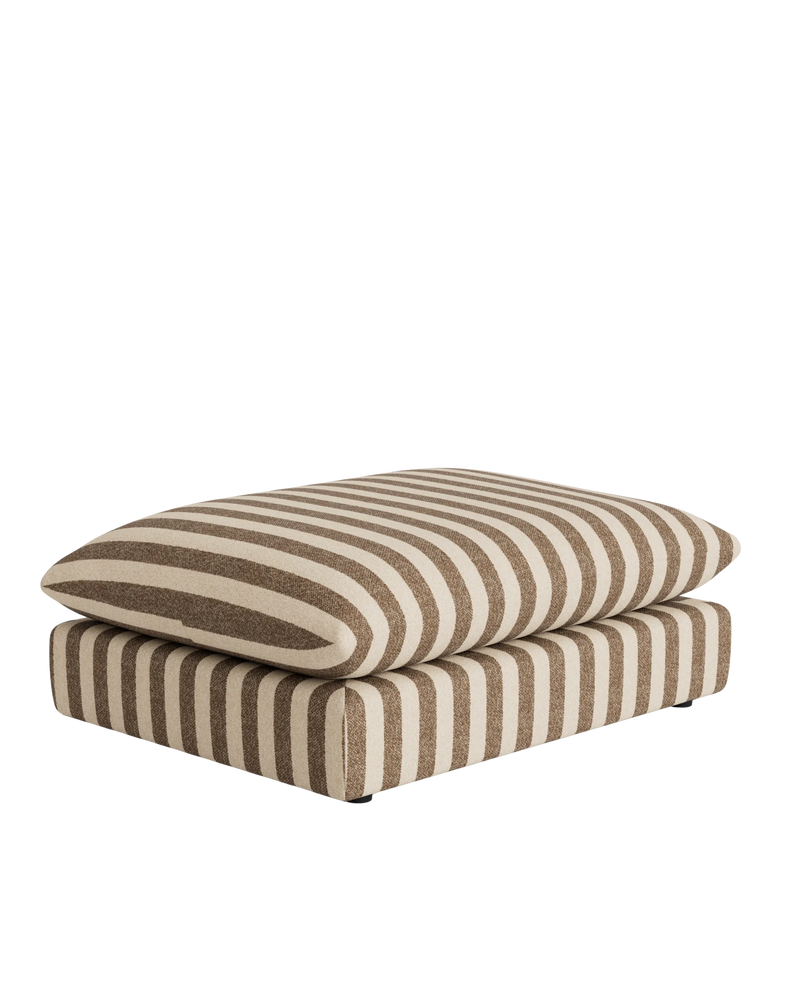 Sidney Slipcover Ottoman - Marnie Coconut Stripe