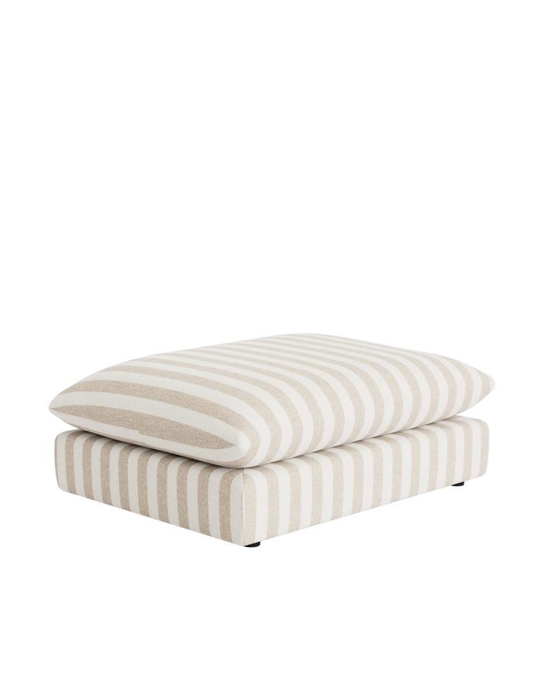 Sidney Slipcover Ottoman - Marnie Sand Stripe