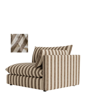 Sidney Slipcover Right Corner Module Fabric - Marnie Coconut Stripe