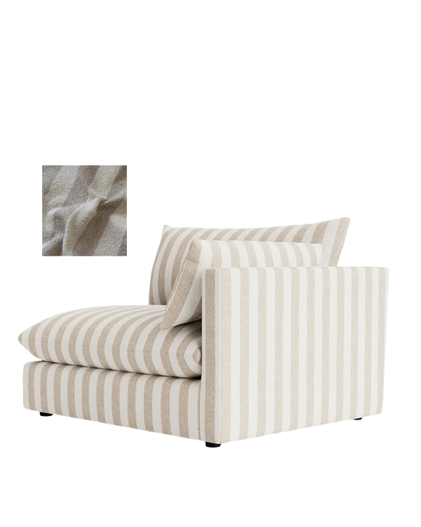 Sidney Slipcover Right Corner Module Fabric - Marnie Sand Stripe
