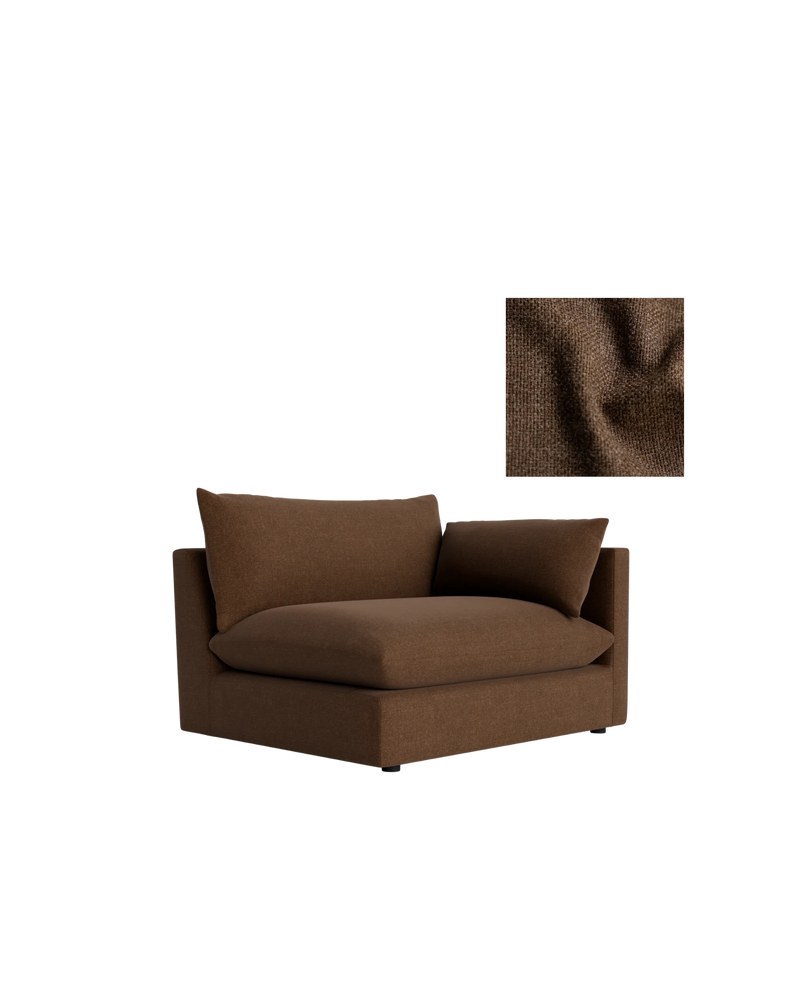 Sidney Right Corner Module Slipcover Fabric - Fossil Chocolate