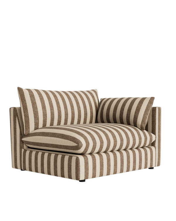 Sidney Slipcover Right Corner Module - Marnie Coconut Stripe