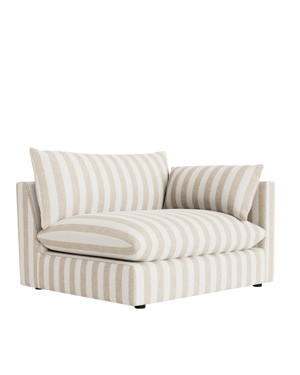 Sidney Slipcover Right Corner Module - Marnie Sand Stripe