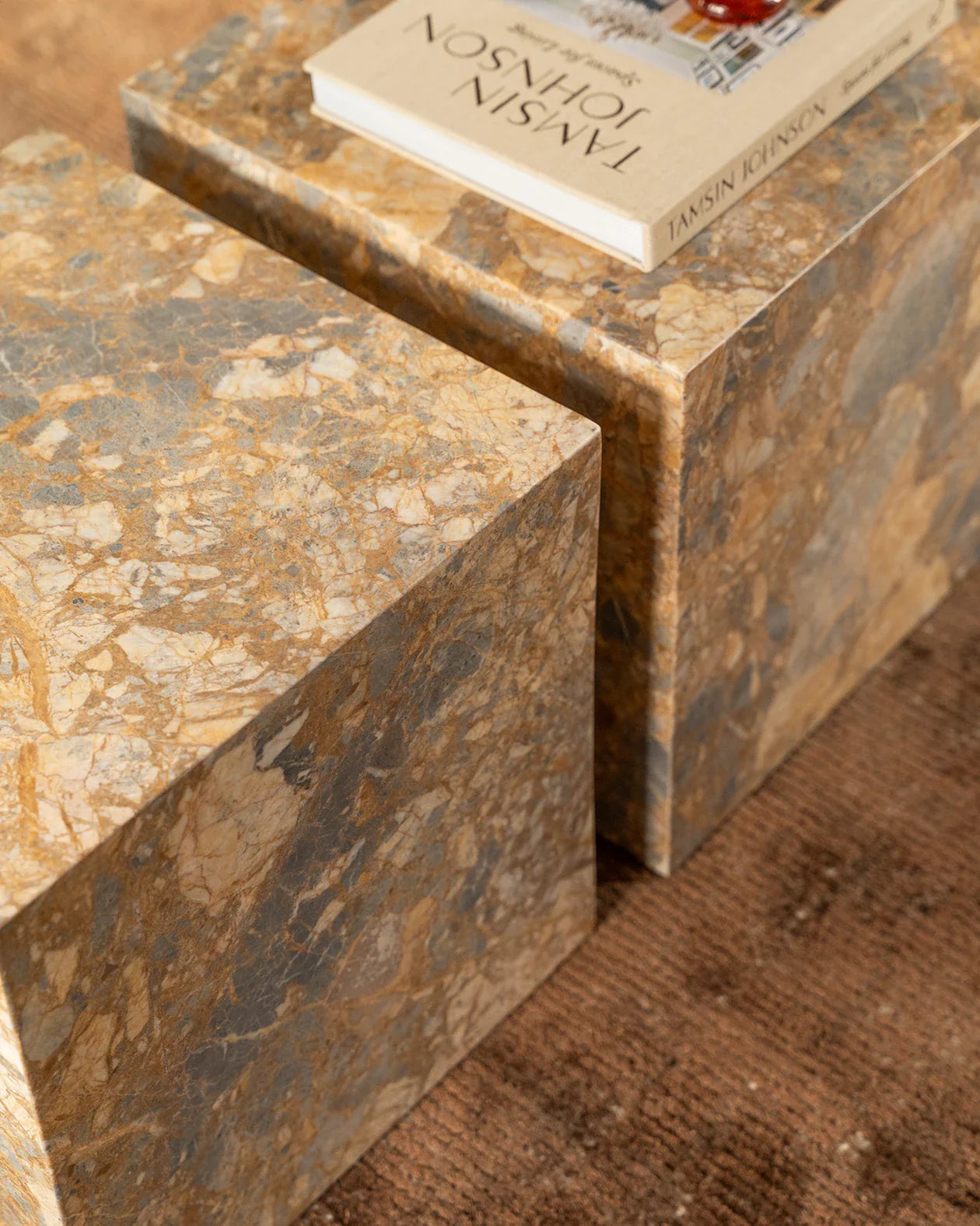 Stage Marble Side Table Low - Earth Marble