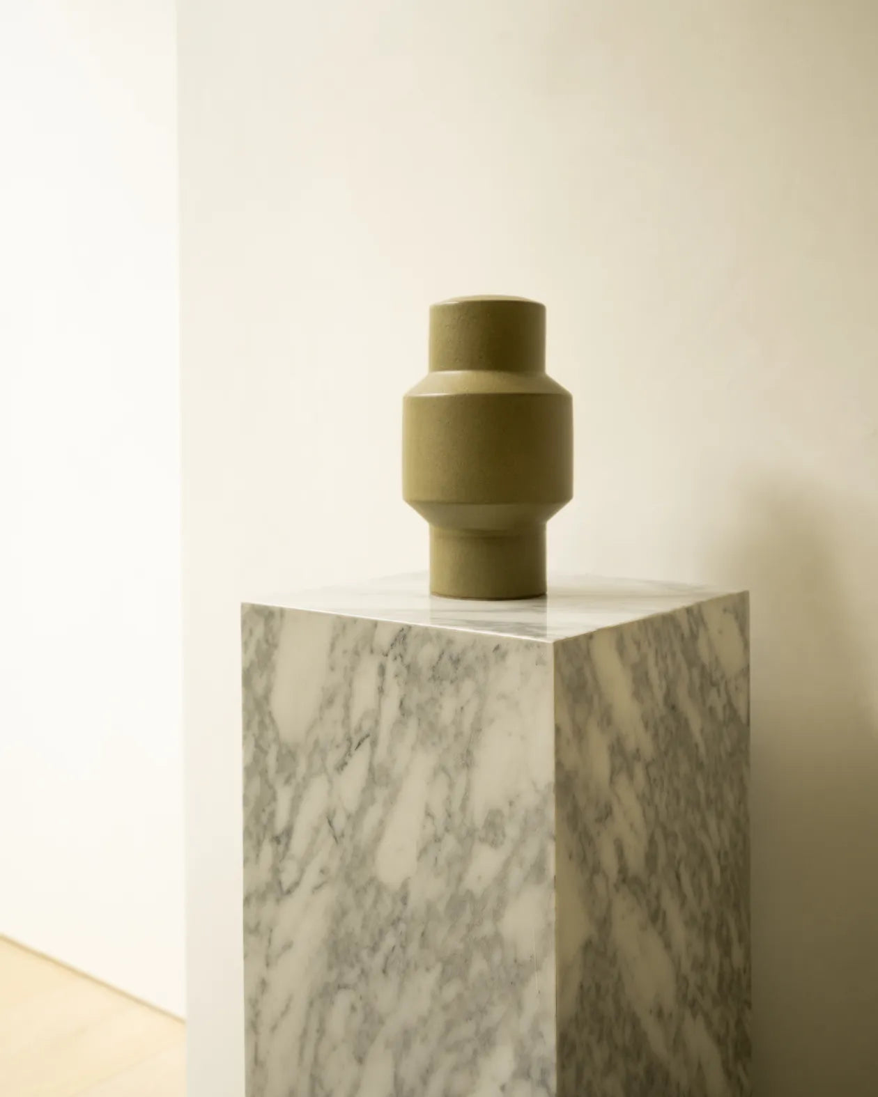 Stage Marble Plinth - Grey Carrara