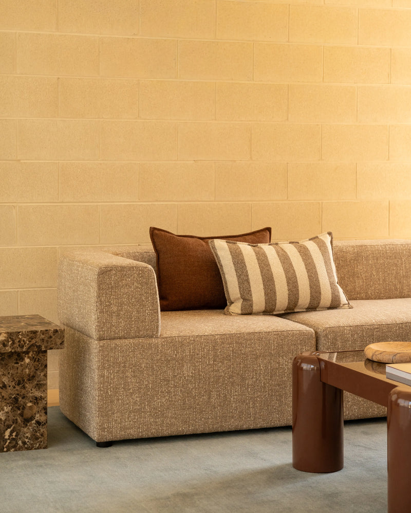 Stretch Large Angled Corner Sofa - Fleck Smoke