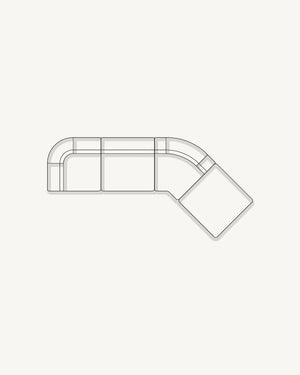Stretch Open Angled Sofa - Corduroy Forest