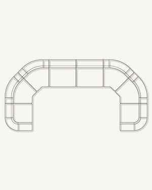 Stretch U Shape Modular Sofa - Corduroy Forest