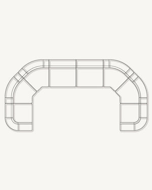 Stretch U Shape Modular Sofa - Corduroy Forest