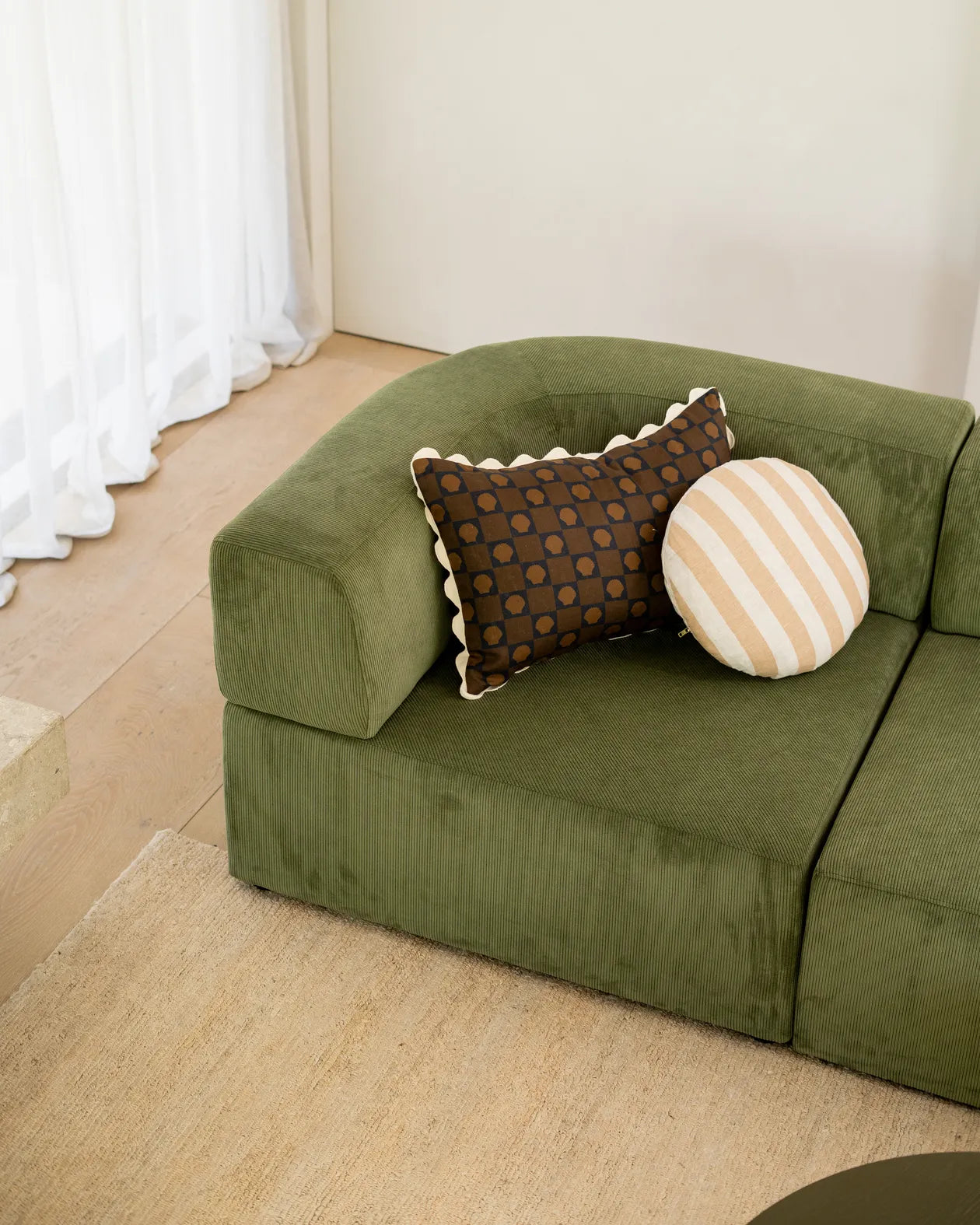 Stretch Corner Sofa - Corduroy Forest