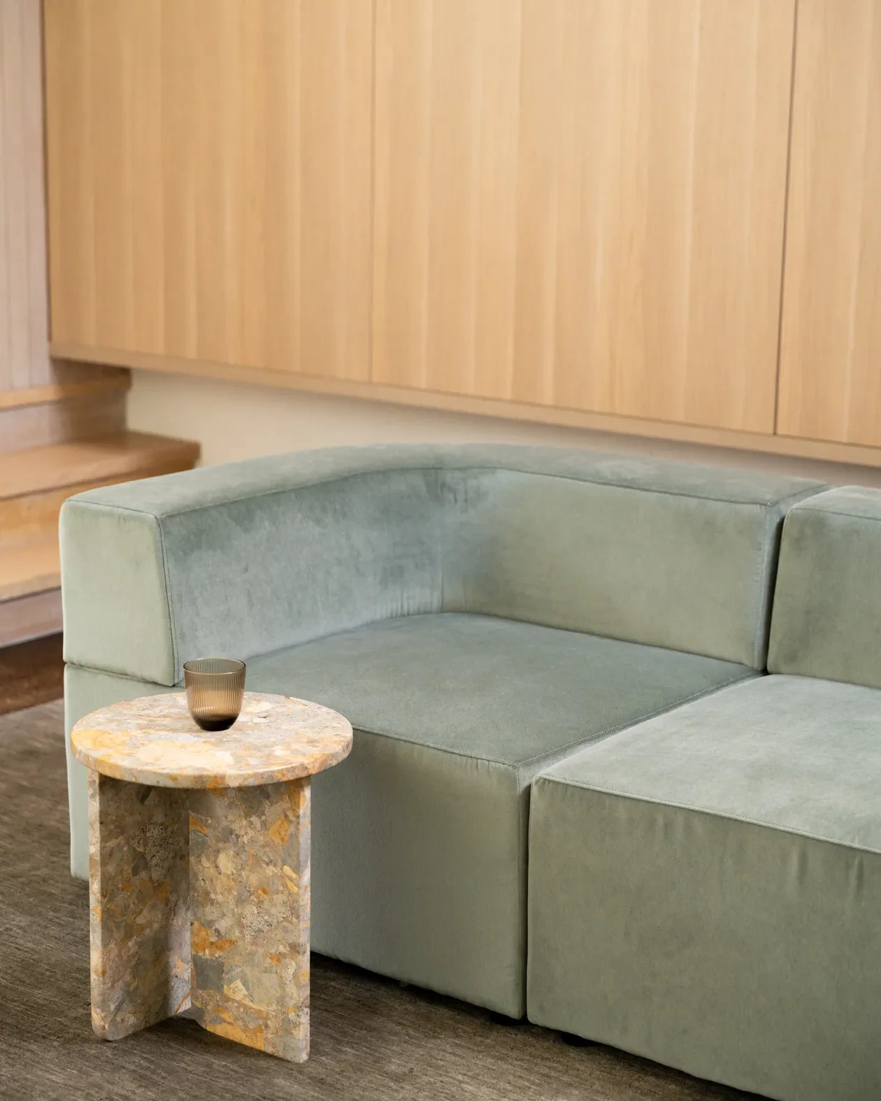 Stretch Large Angled Corner Sofa - Opal Ocean