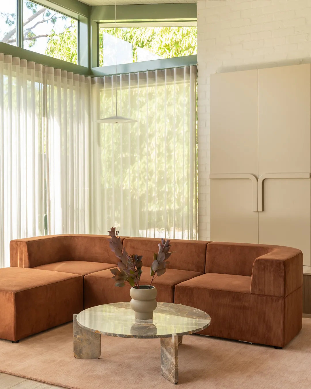 Stretch 4 Seater Open Chaise Sofa - Corduroy Cocoa