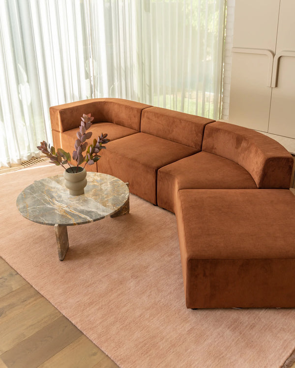 Stretch Open Angled Sofa - Corduroy Cocoa