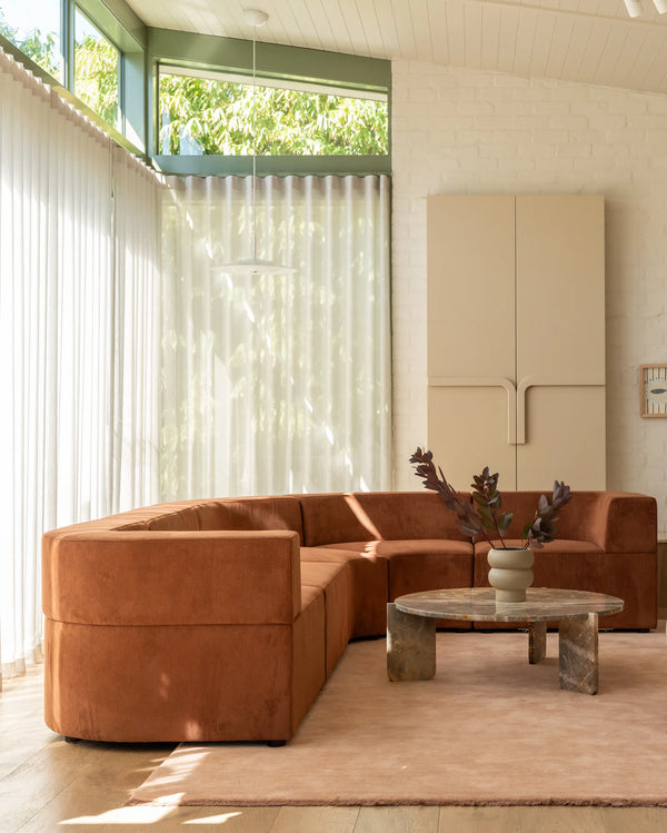 Stretch Angled Corner Sofa - Corduroy Cocoa