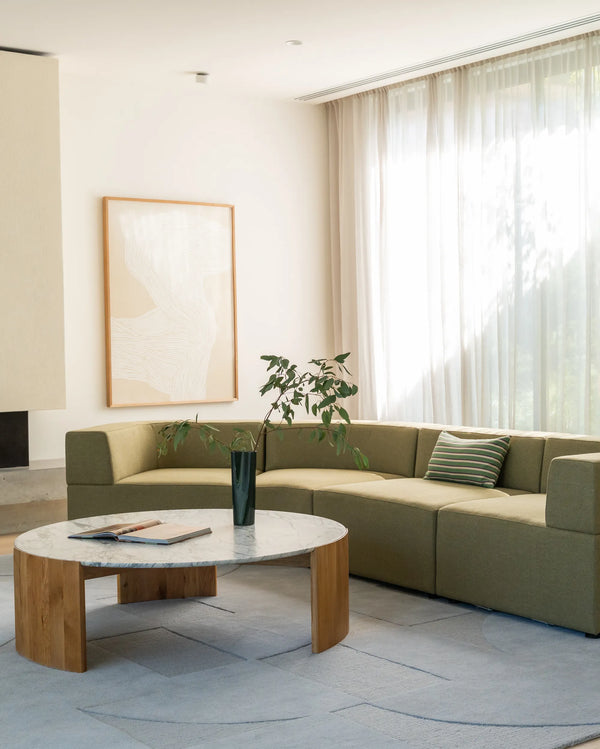 Stretch Closed Angle Sofa - Fossil Eucalyptus