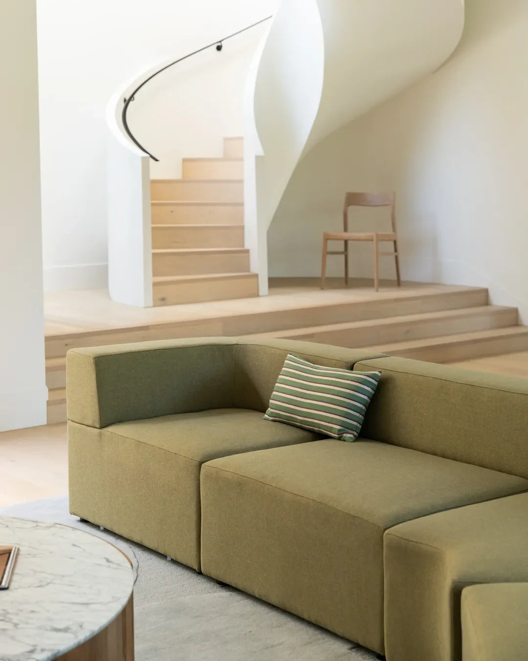 Stretch Angled Corner Sofa - Fossil Eucalyptus