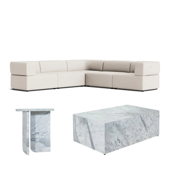 Stretch Off White Living Package - Corner Sofa