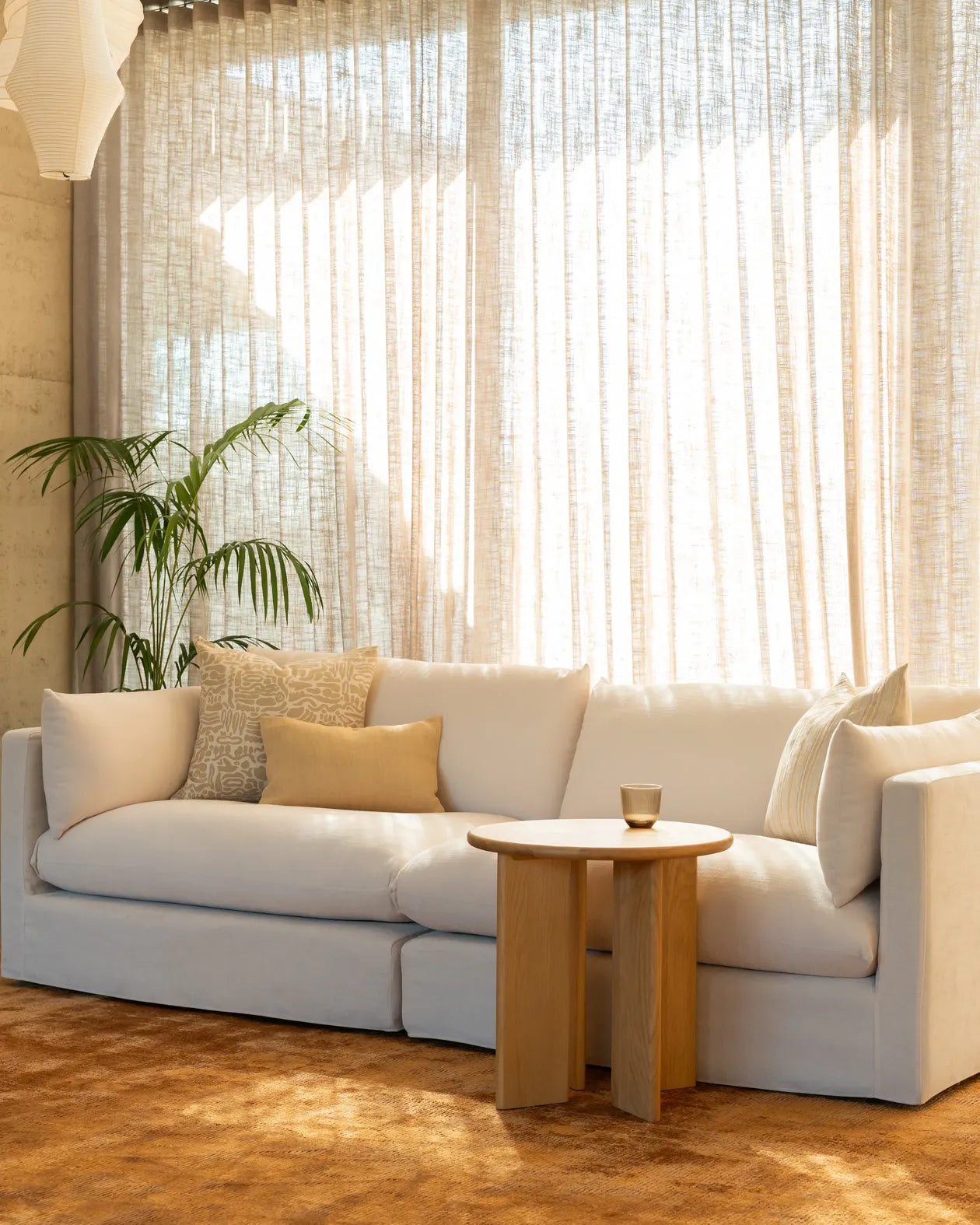 Sidney Slipcover 5 Seater Chaise Sofa - Silex Off White