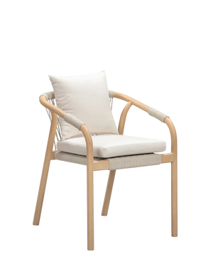 Burnett Outdoor Dining Chair - Eucalyptus / Beige