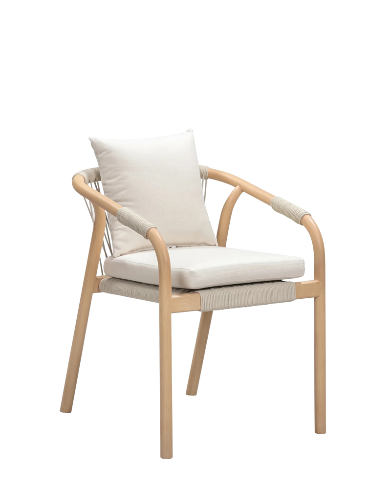 Burnett Outdoor Dining Chair - Eucalyptus / Beige