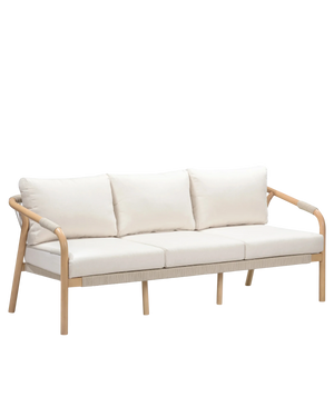 Burnett Outdoor 3 Seater Sofa - Timber / Beige