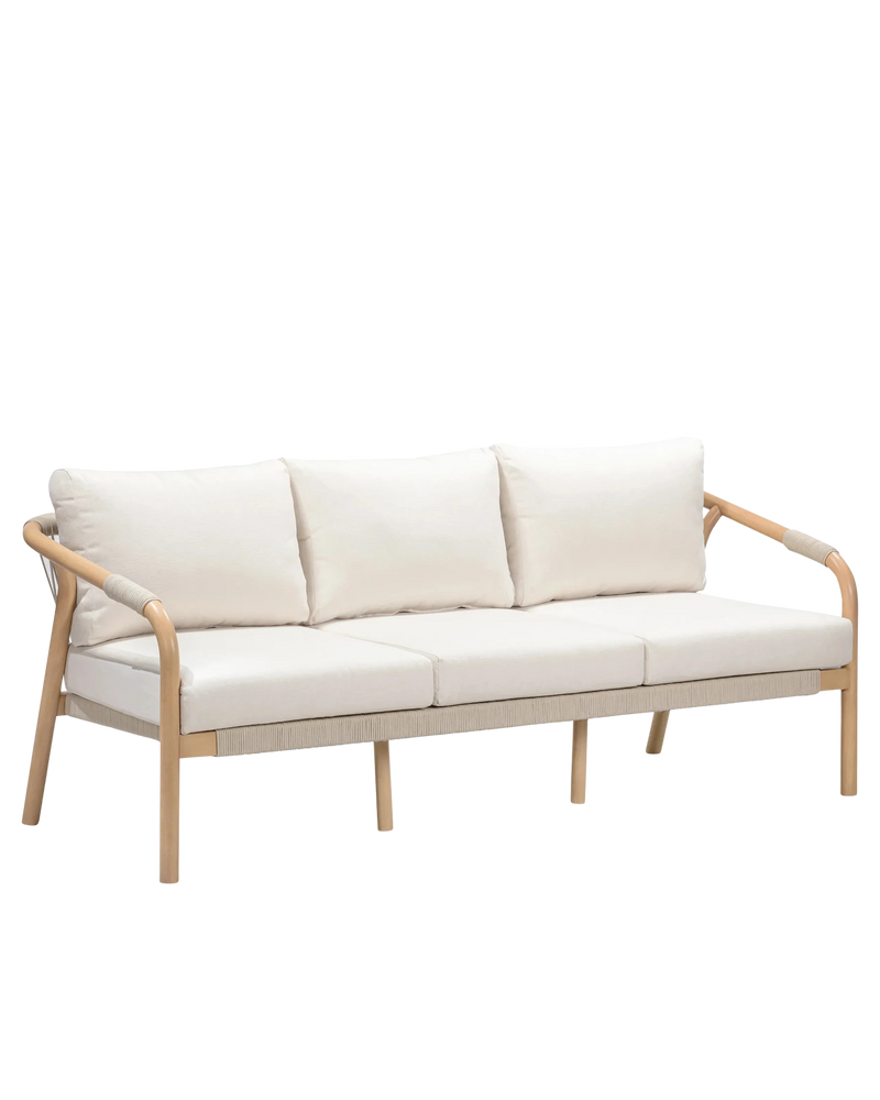 Burnett Outdoor 3 Seater Sofa - Timber / Beige