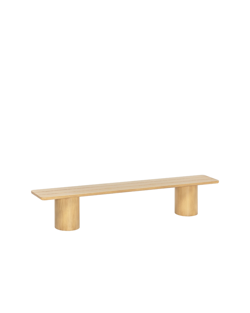 Drum Outdoor Dining Bench 220cm - Timber