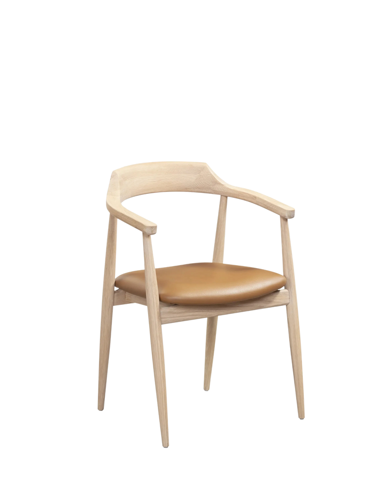 Profile Dining Chair - Oak / Tan Vegan Leather