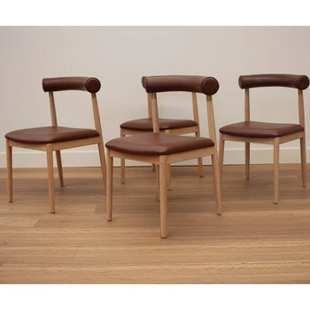 The Trove | Set of Four Cluster Dining Chair - Chestnut Leather