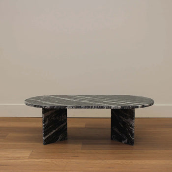 The Trove | Edge Oval Coffee Table - Black Forest Granite