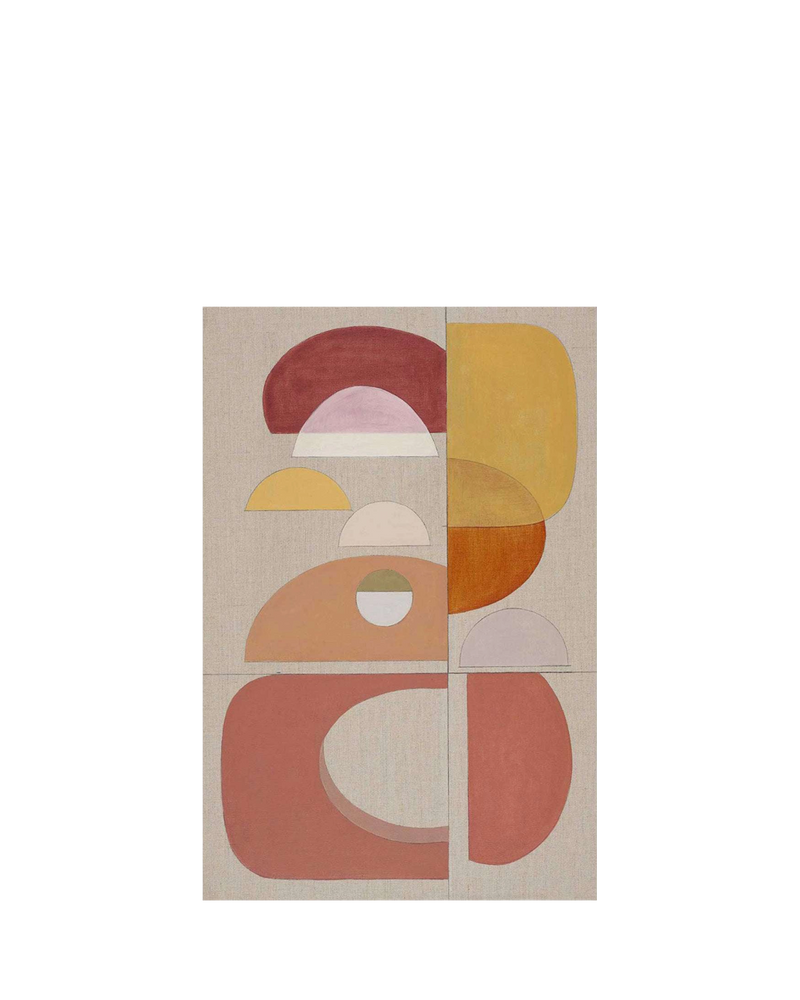 Terracotta Blush One Canvas Print 45cm x 30cm Oak Frame