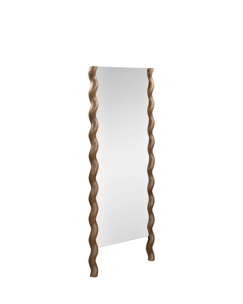 Twirl Floor Mirror - Deep Oak