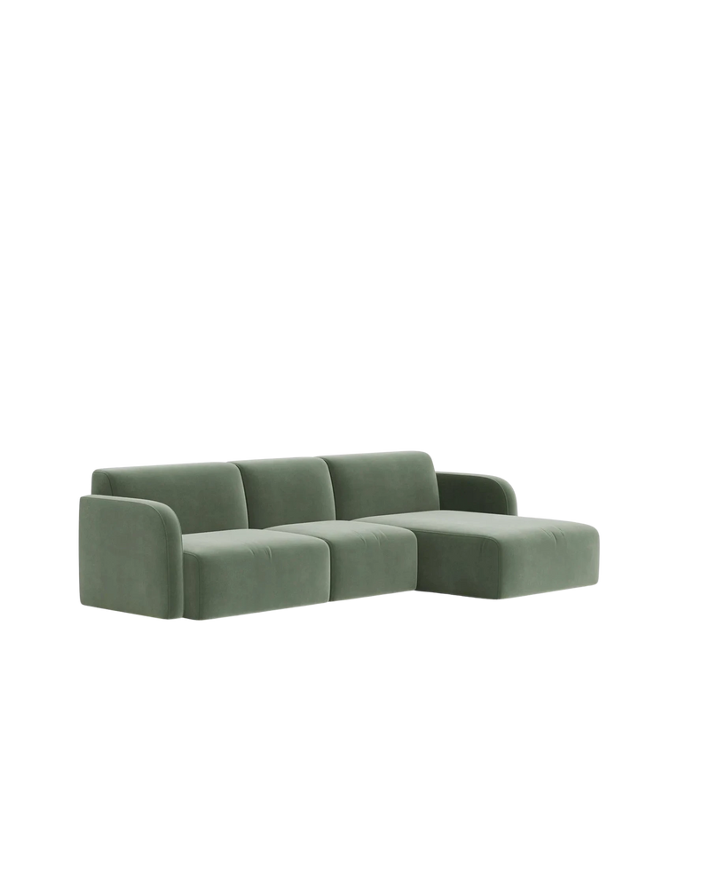 Jam 4 Seater RHF Chaise Sofa - Opal Ocean