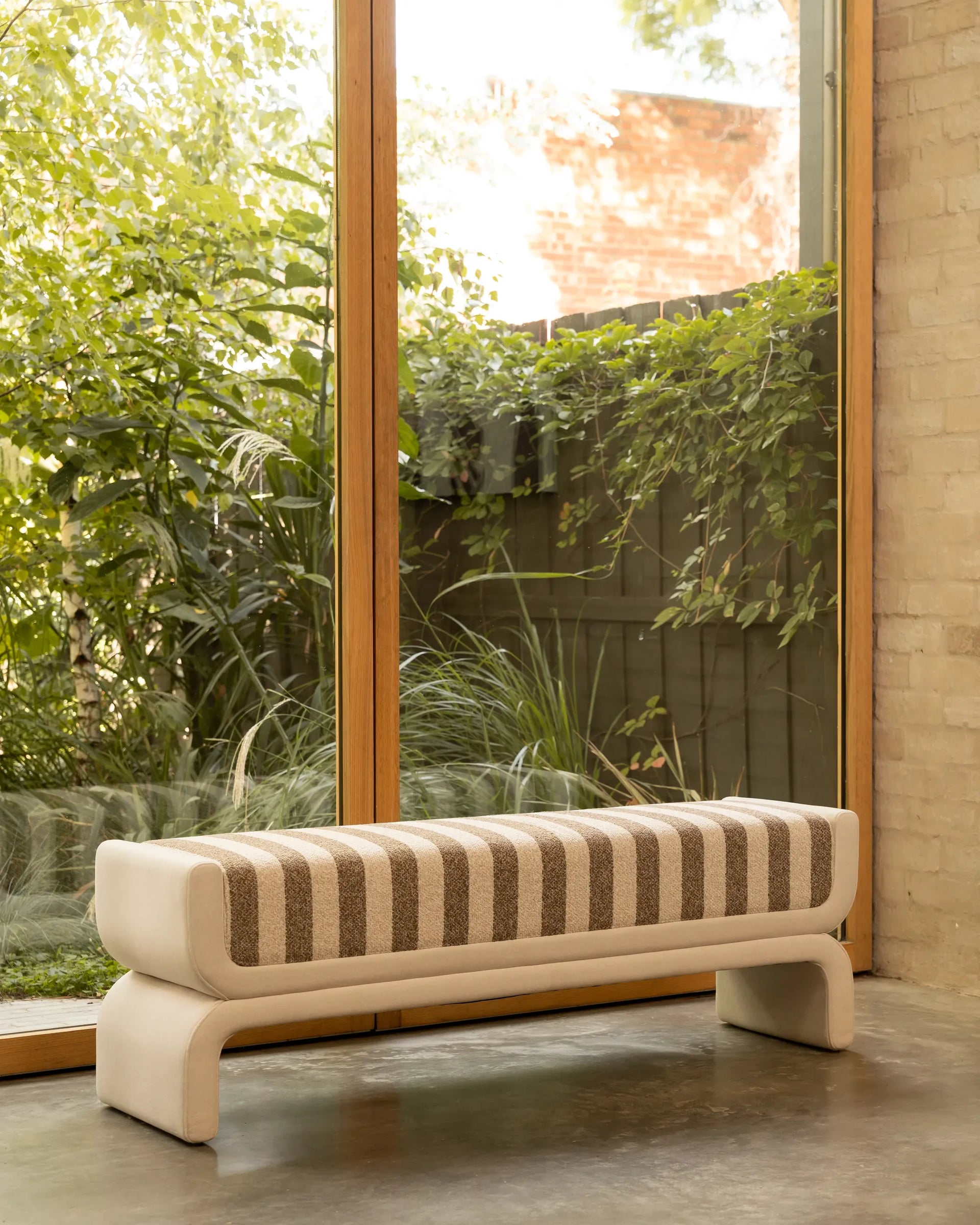 Shift Bench - Marnie Coconut Stripe