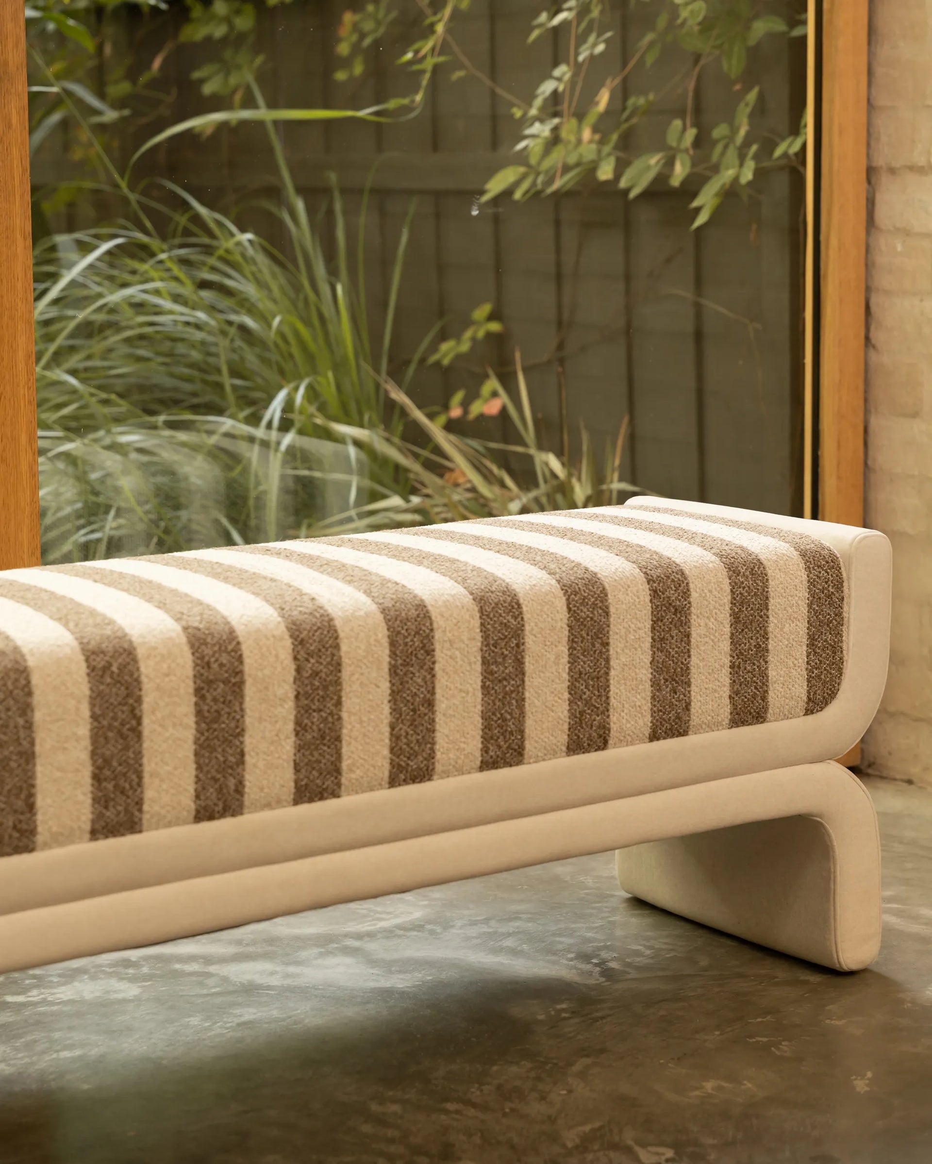 Shift Bench - Marnie Coconut Stripe