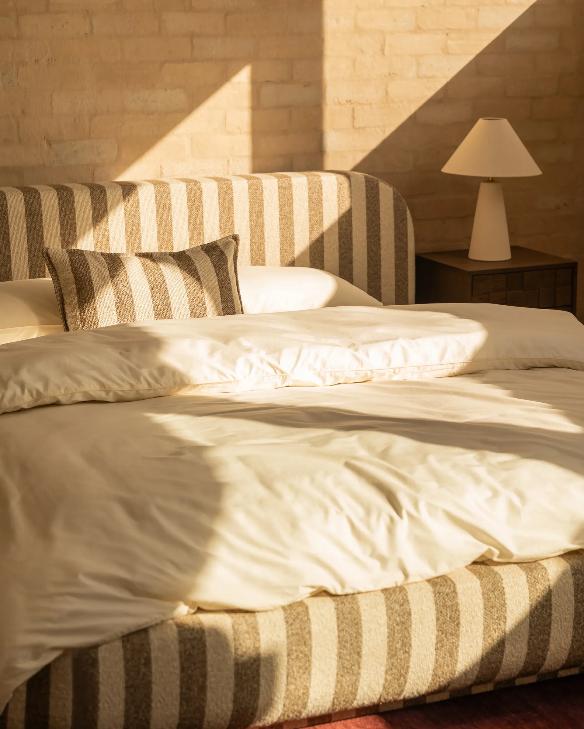Floss King Bed - Marnie Coconut Stripe