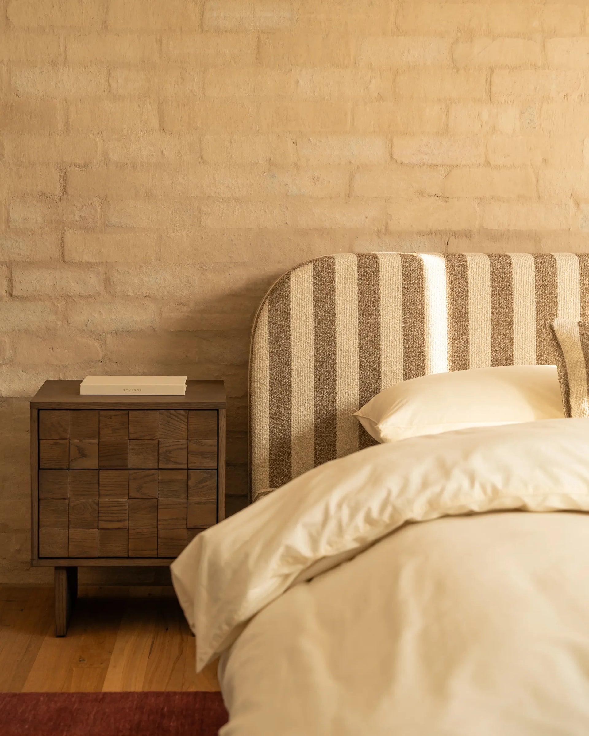 Floss Queen Bed - Marnie Coconut Stripe