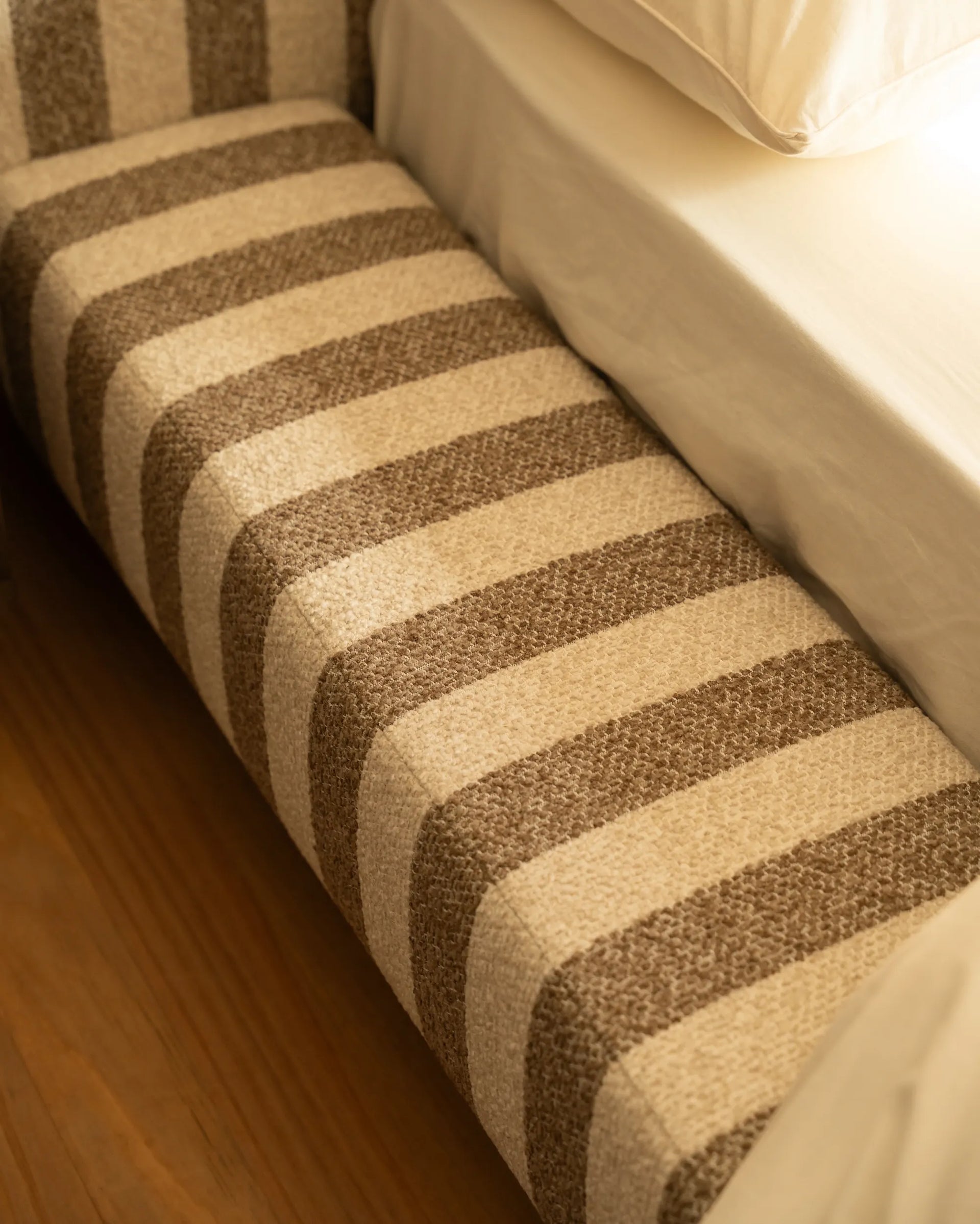 Floss King Bed - Marnie Coconut Stripe