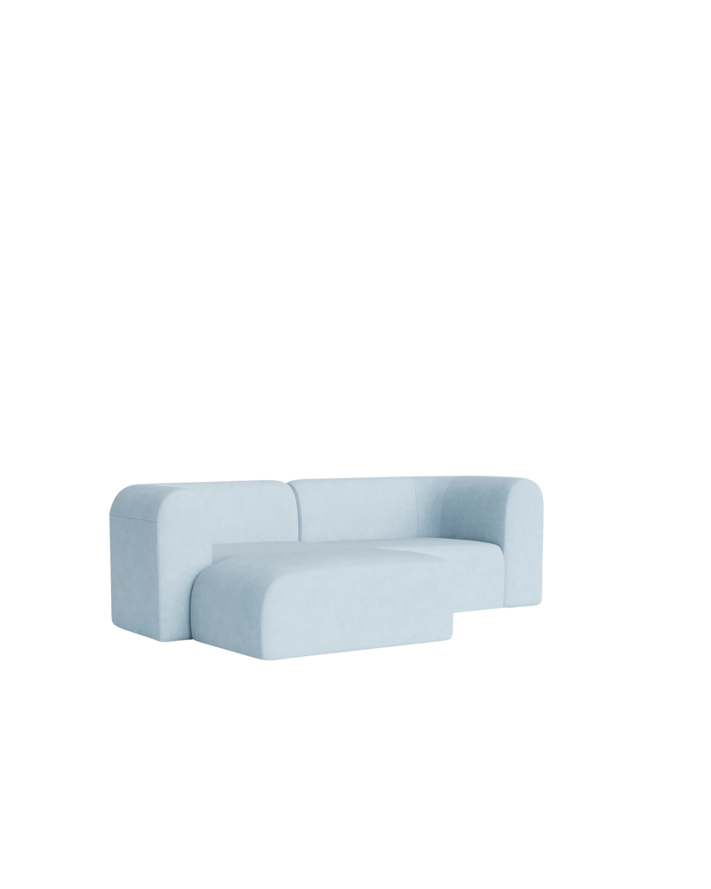 Berg 3 Seater LHF Chaise Sofa - Fossil Powder Blue