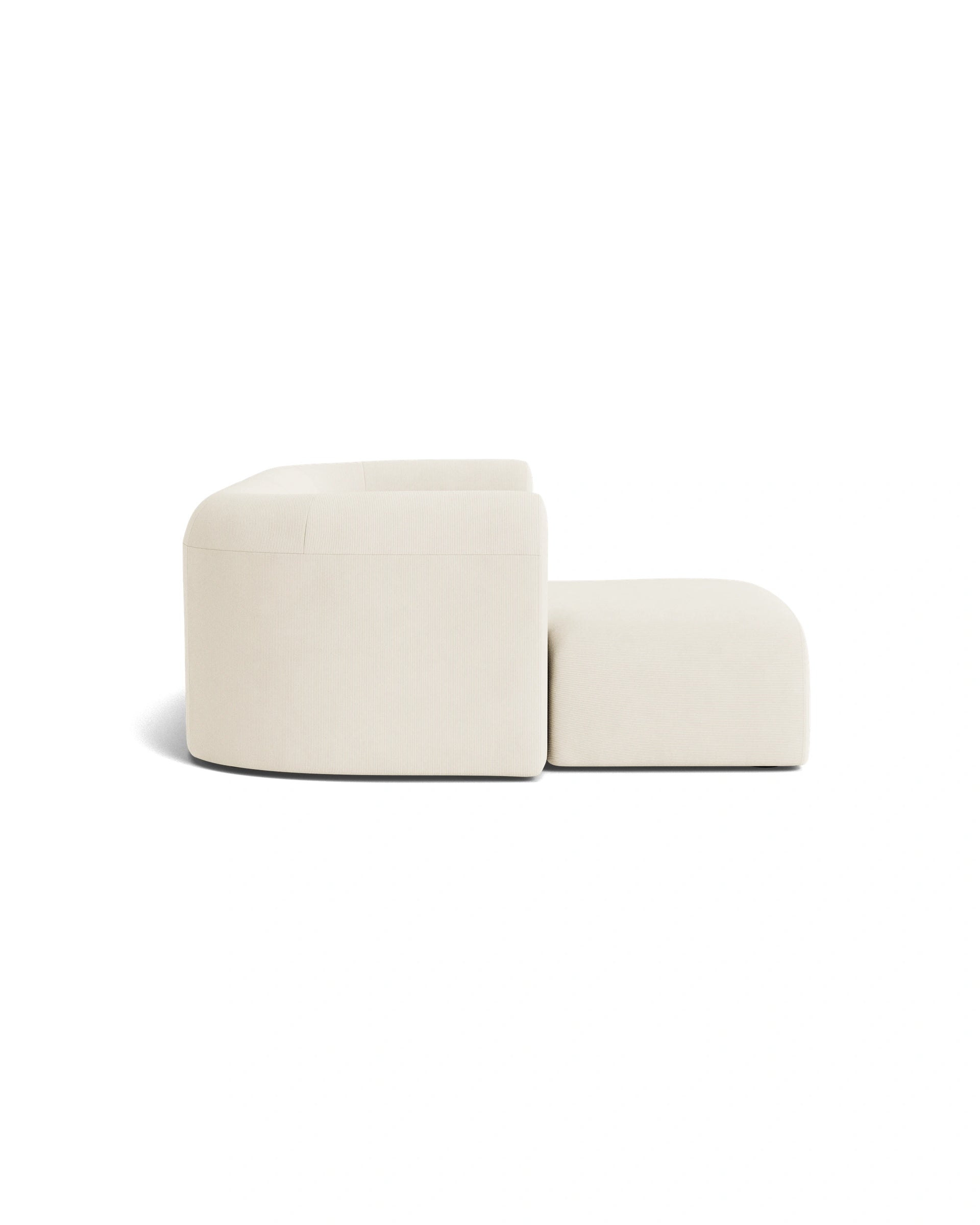 Berg 3 Seater LHF Chaise Sofa - Corduroy Off White