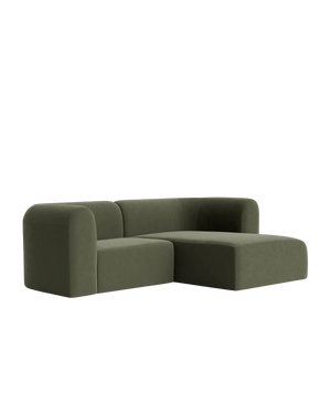 Berg 3 Seater RHF Chaise Sofa - Eden Leaf