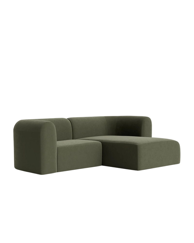 Berg 3 Seater RHF Chaise Sofa - Eden Leaf